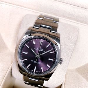 ROLEX Oyster Perpetual 114200 Red Grape 34mm